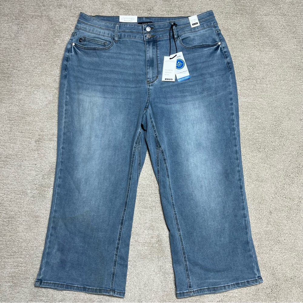 Judy Blue Jeans Womens 20W Wide Leg Crop Capri Stretch Style JB88616 New W/flaw - Picture 2 of 13